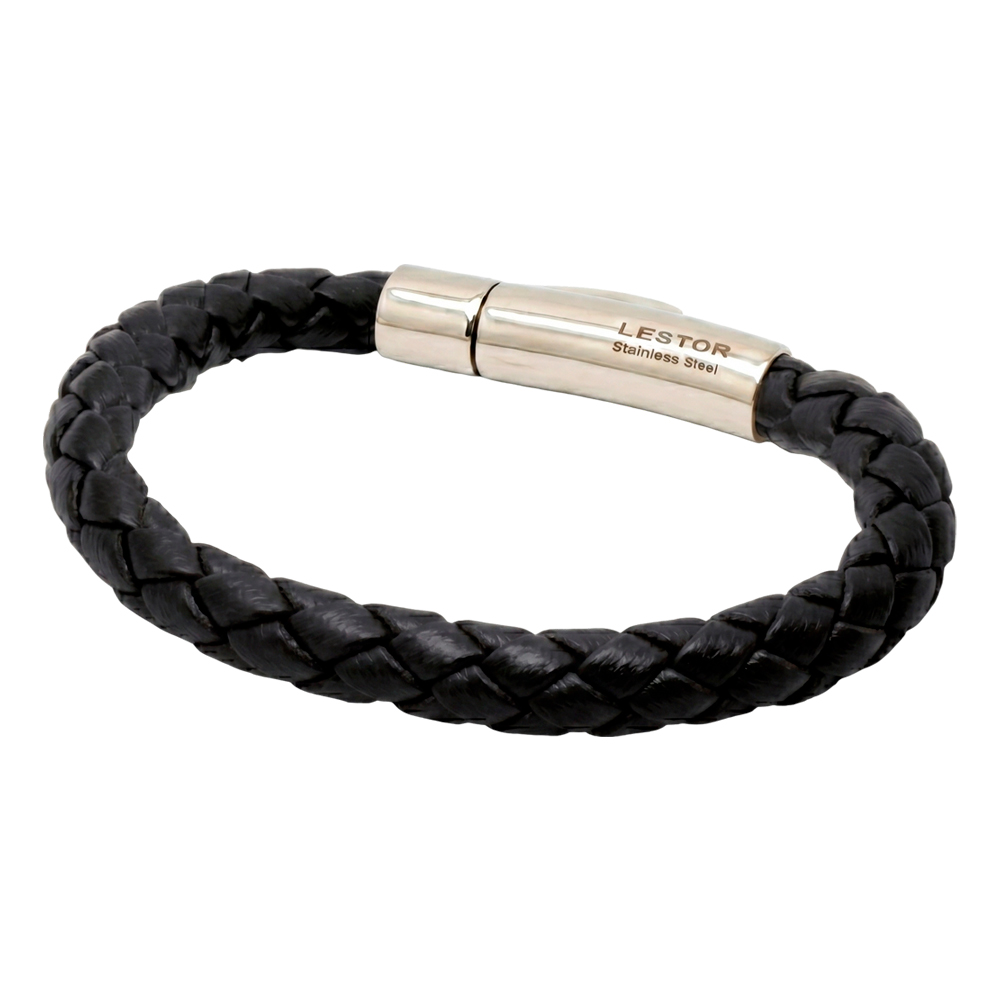 Pulsera Esencia 8mm acero y piel