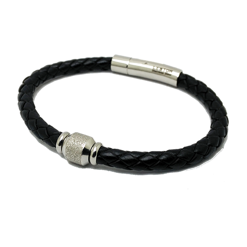 Pulsera Shiny acero y piel