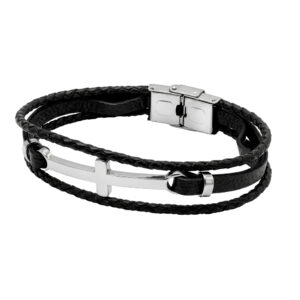 Pulsera Mistic acero y piel