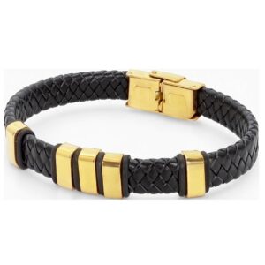 Pulsera Osaka Gold acero y piel