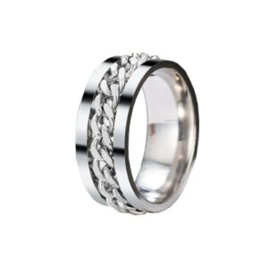 Anillo cadena acero natural 316L